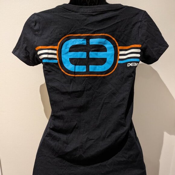 Deep Vintage Stripe V-Neck, Black - Size S - Picture 2 of 2